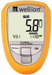 Le lecteur de glycémie WELLION Luna Duo orange le plus précis