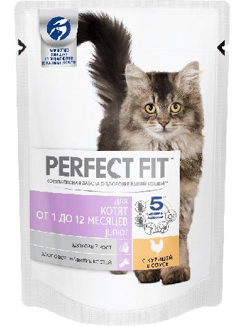 Nourriture humide pour chaton Perfect Fit avec poulet en sauce